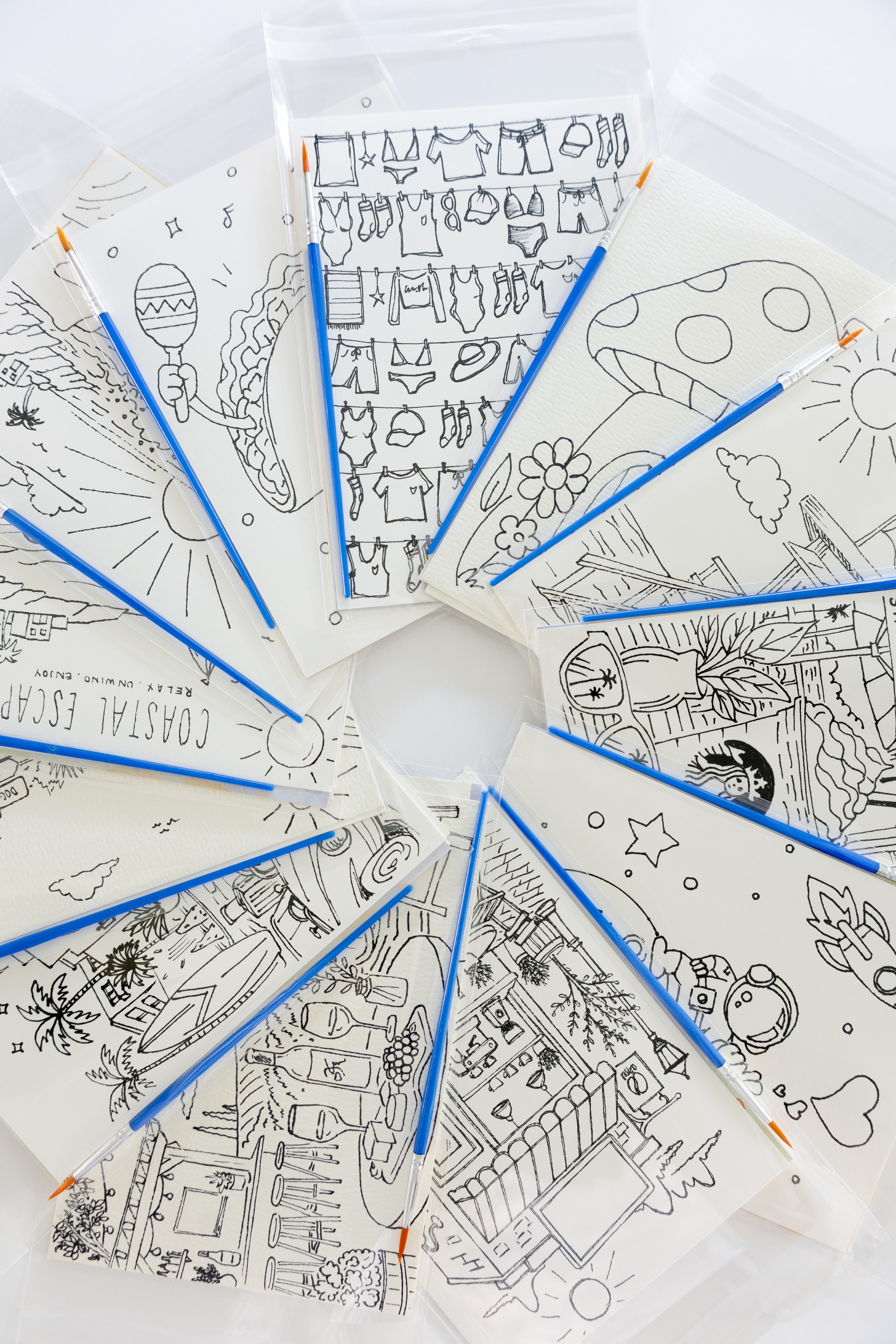 Watercolor On The Go coloring sheet illustration