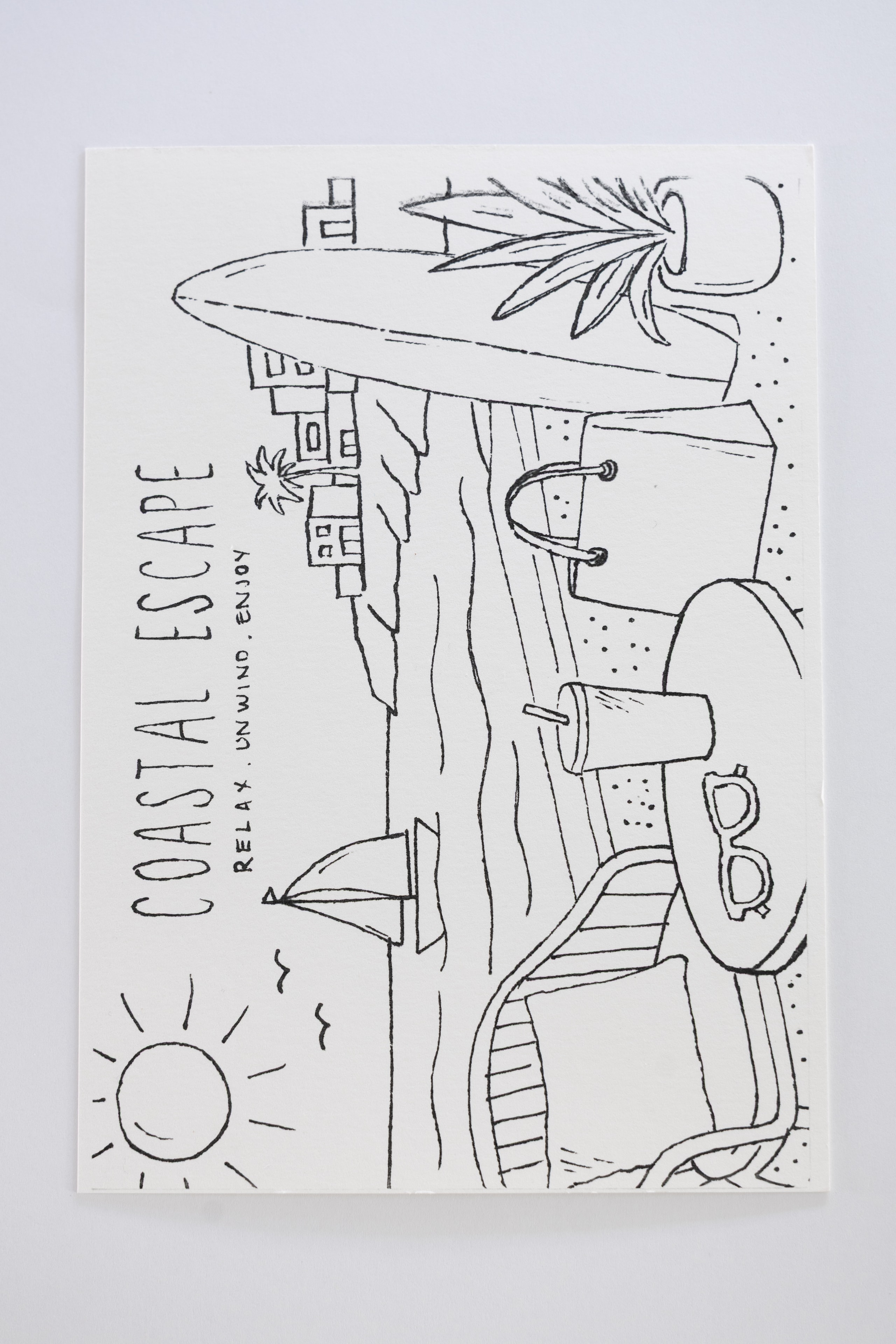 Watercolor On The Go coloring sheet illustration